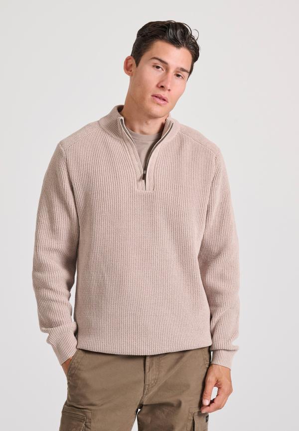 Ανδρική casual half-zip πλεκτή μπλούζα