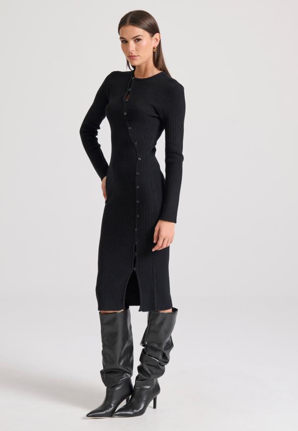 Midi κρουαζέ φόρεμα με κλείσιμο με κουμπιά