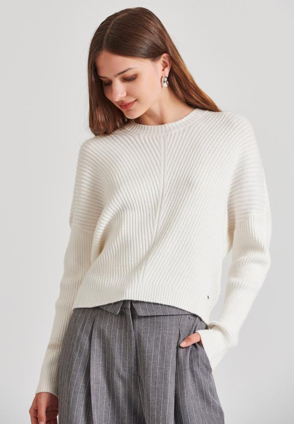 Cropped πλεκτή μπλούζα με βισκόζη