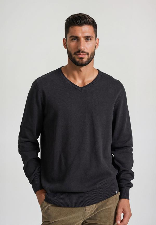 Ανδρικό πουλόβερ με V λαιμόκοψη - The essentials
