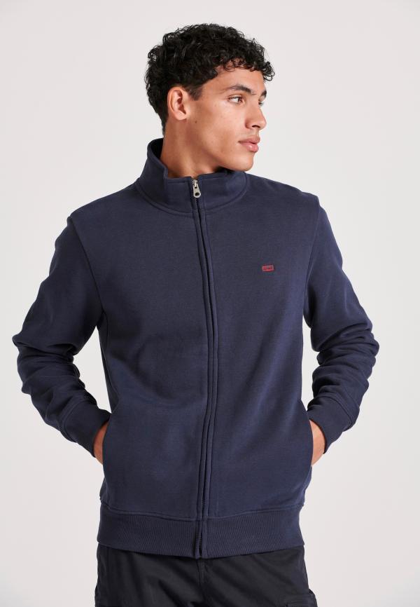 Ανδρική ζακέτα φούτερ με ψηλή λαιμόκοψη