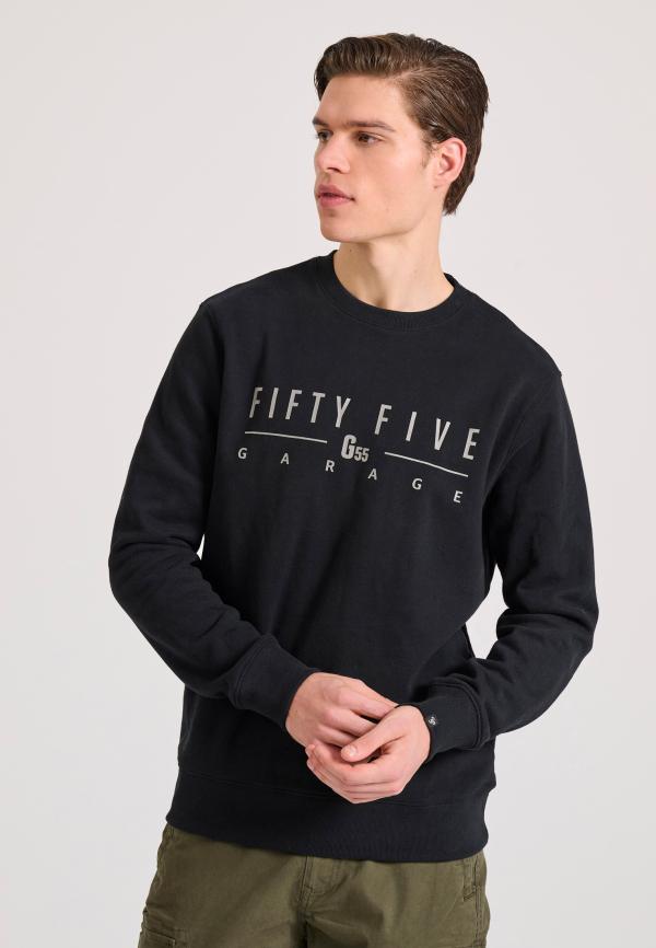 Φούτερ λαιμόκοψη με τύπωμα Garage 55