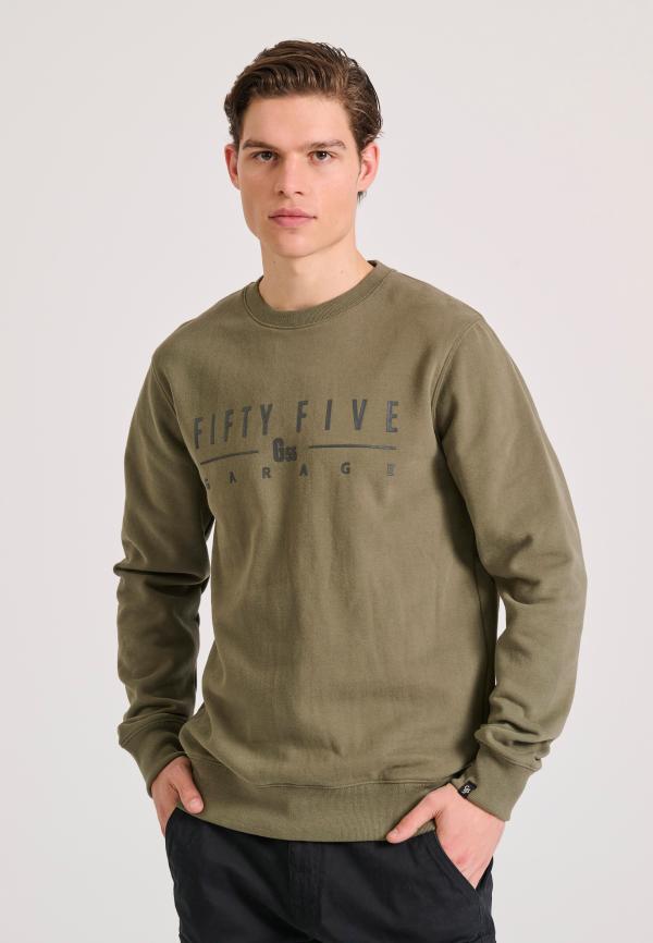 Φούτερ λαιμόκοψη με τύπωμα Garage 55