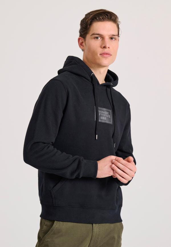 Φούτερ με κουκούλα και rubber logo Garage 55