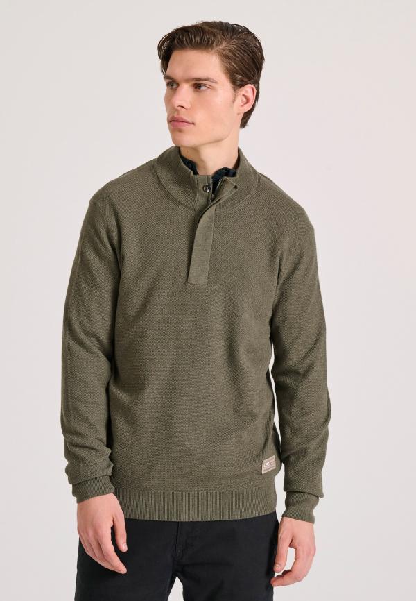 Half-zip πλεκτή μπλούζα με ανάγλυφη υφή Garage 55