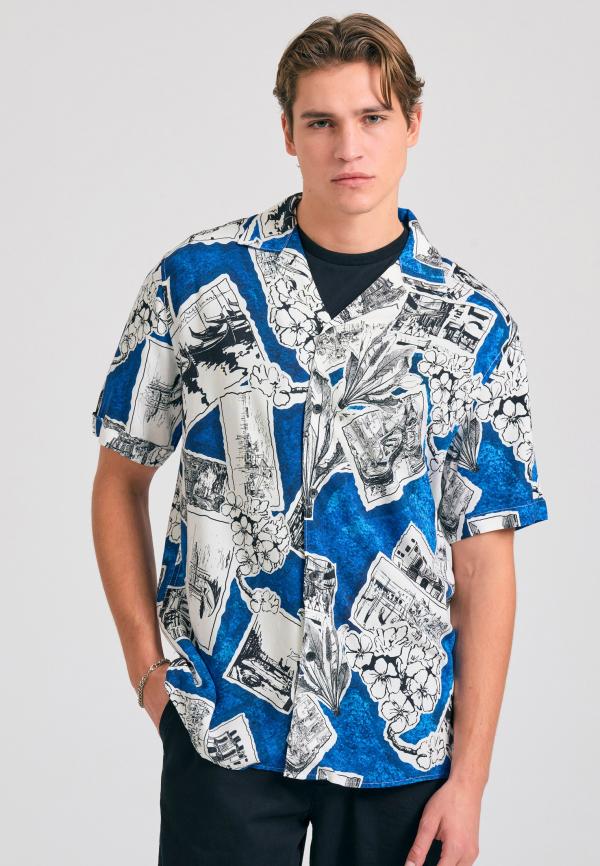 Relaxed fit πουκάμισο με photographic print