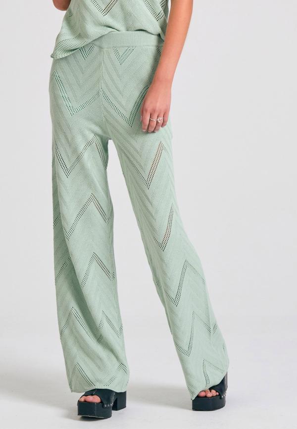 Γυναικείο πλεκτό παντελόνι με ζακάρ pattern