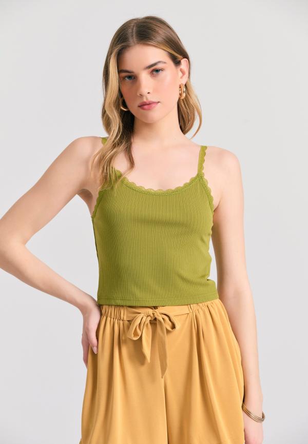 Shell top σε rib ύφανση με δανδέλα