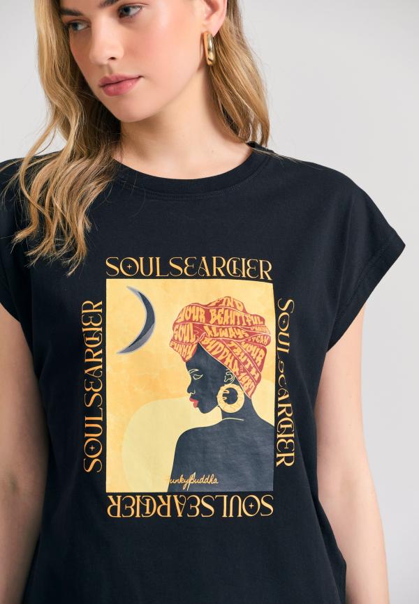 Γυναικείο organic cotton t-shirt με boho τύπωμα