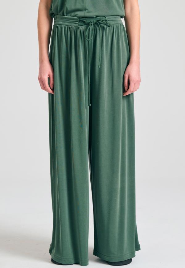 Wide leg παντελόνα με δέσιμο με κορδόνι