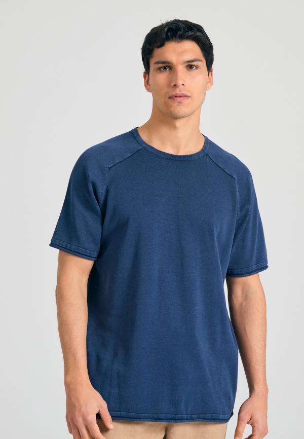 Relaxed fit garment dyed πλεκτή μπλούζα