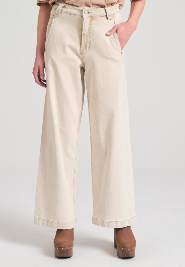 Γυναικείο wide leg garment dyed τζιν παντελόνι