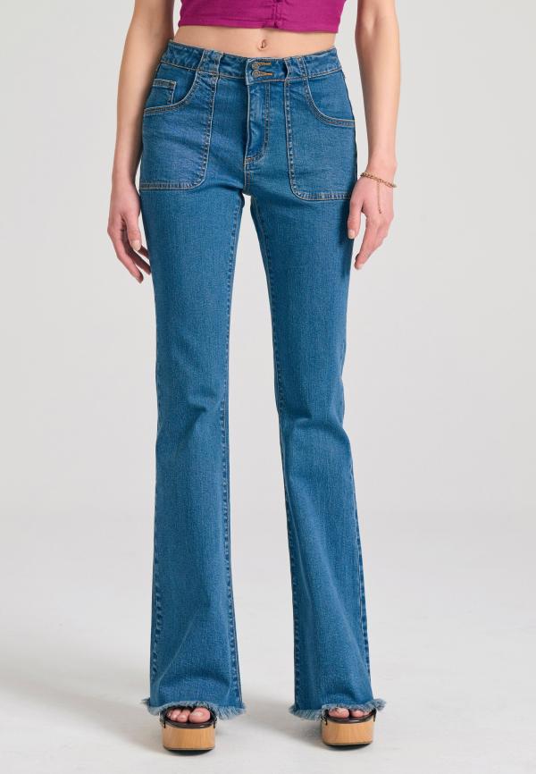 Γυναικείο skinny fit τζιν παντελόνι με raw edges