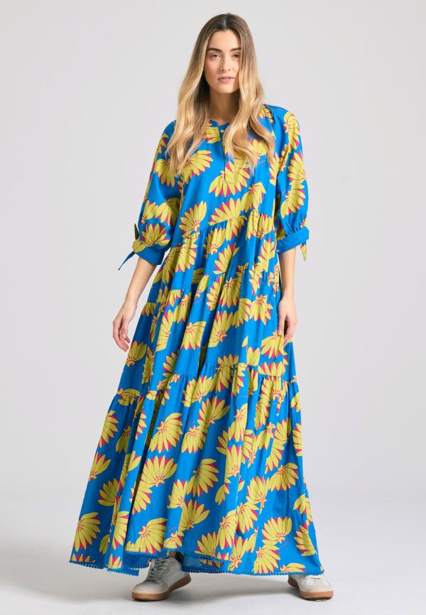 Loose fit μίντι φόρεμα με exotic τύπωμα