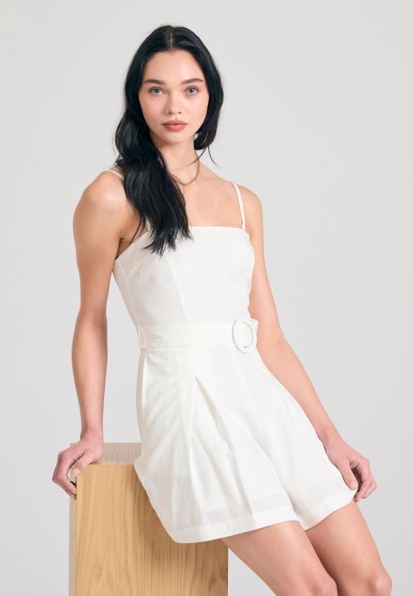 Lyocell blend ολόσωμη φόρμα σορτς με ζώνη