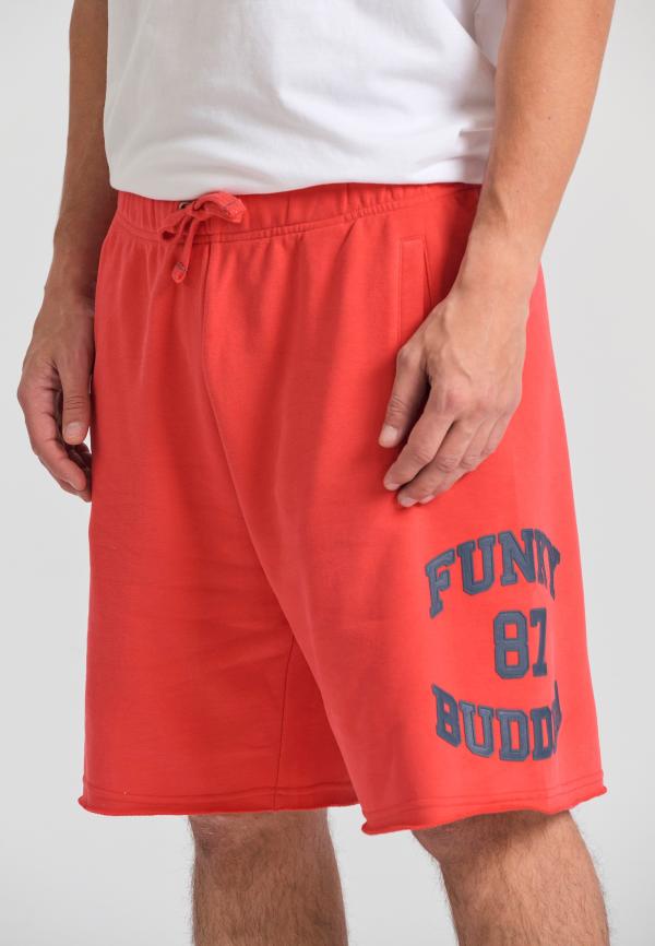 Wide leg fit αθλητική βερμούδα με branded τύπωμα