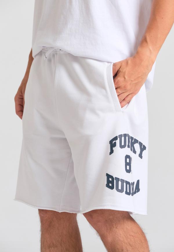 Wide leg fit αθλητική βερμούδα με branded τύπωμα