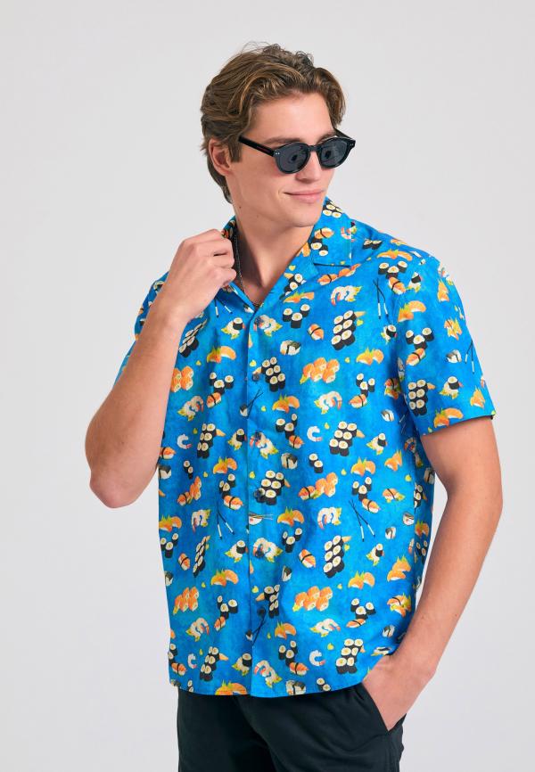 Relaxed fit πουκάμισο με all over τύπωμα