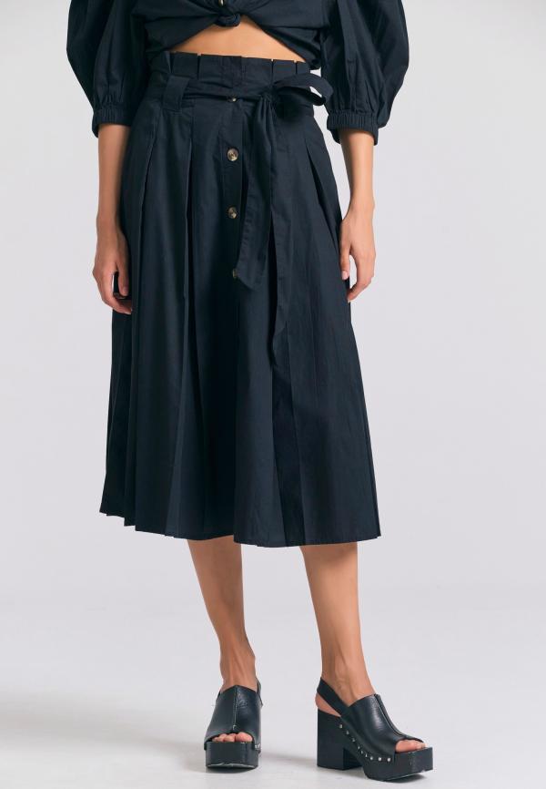 Relaxed fit μίντι φούστα με πιέτες