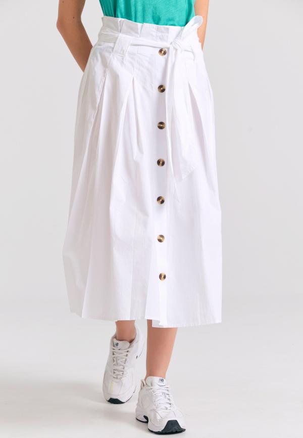 Relaxed fit μίντι φούστα με πιέτες