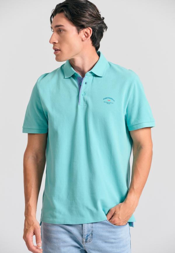 Πόλο μπλούζα με τυπωμένο artwork στο στήθος