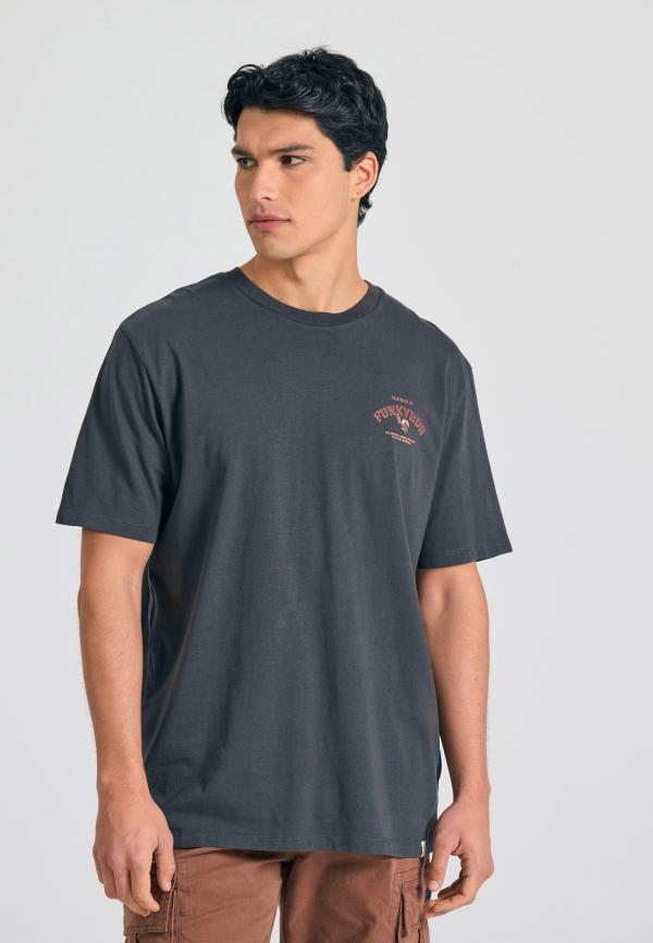 Relaxed t-shirt με tropical τύπωμα στην πλάτη