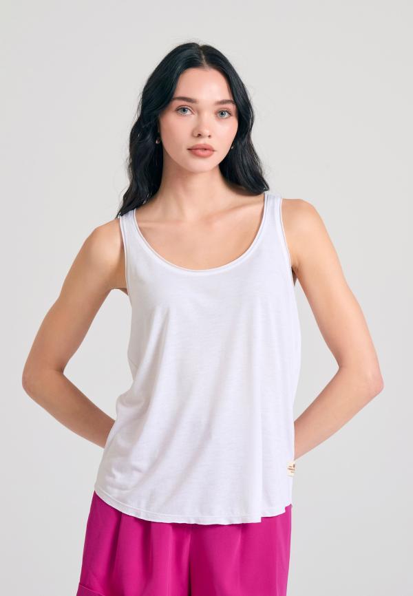 Γυναικείο μονόχρωμο tank top από βισκόζη