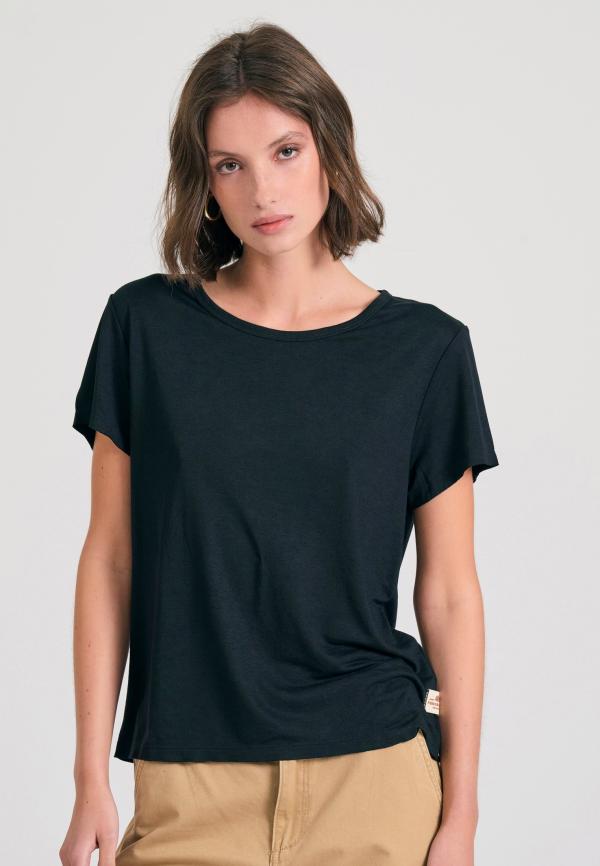 Γυναικείο μονόχρωμο t-shirt από βισκόζη