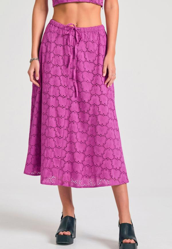 Μίντι embroidery φούστα σε γραμμή Άλφα