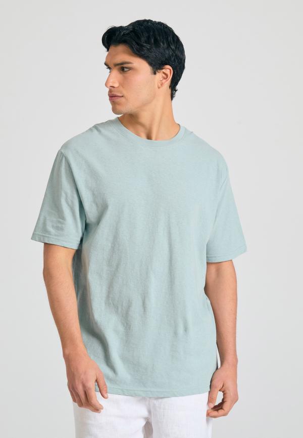 Relaxed fit linen blend t-shirt