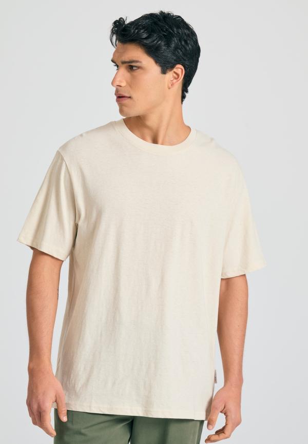Relaxed fit linen blend t-shirt