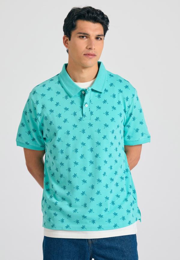 Polo μπλούζα με all over τύπωμα