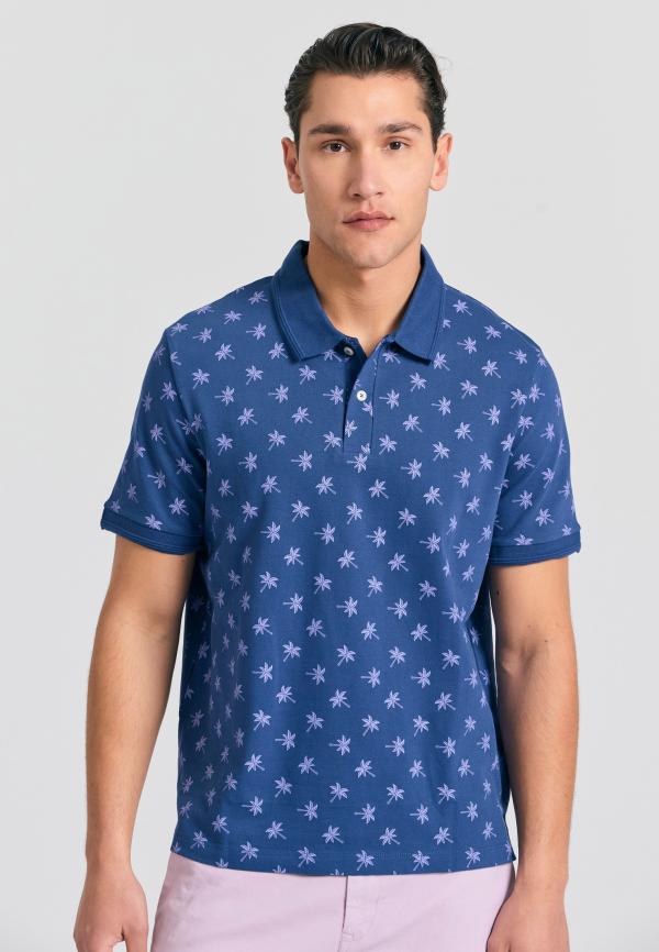 Polo μπλούζα με all over τύπωμα