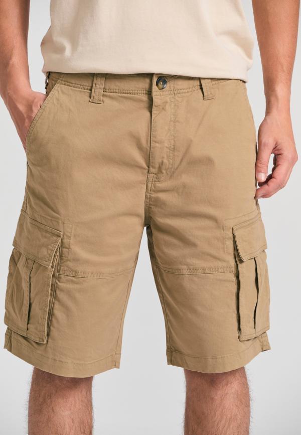 Loose fit cargo βερμούδα σε ζακάρ ύφανση