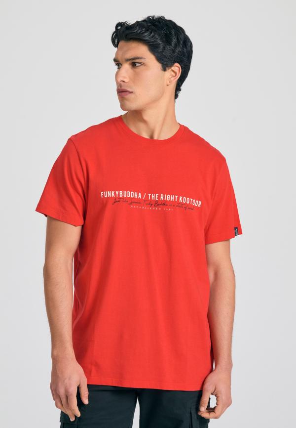 Ανδρικό t-shirt με Funky Buddha τύπωμα στο στήθος