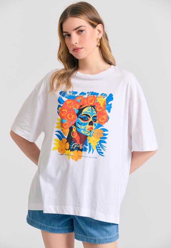 Loose fit t-shirt με colorful φωτογραφικό print