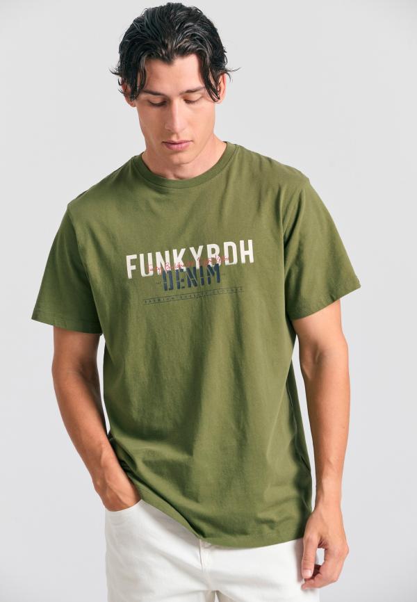 T-shirt με faded τύπωμα στο στήθος