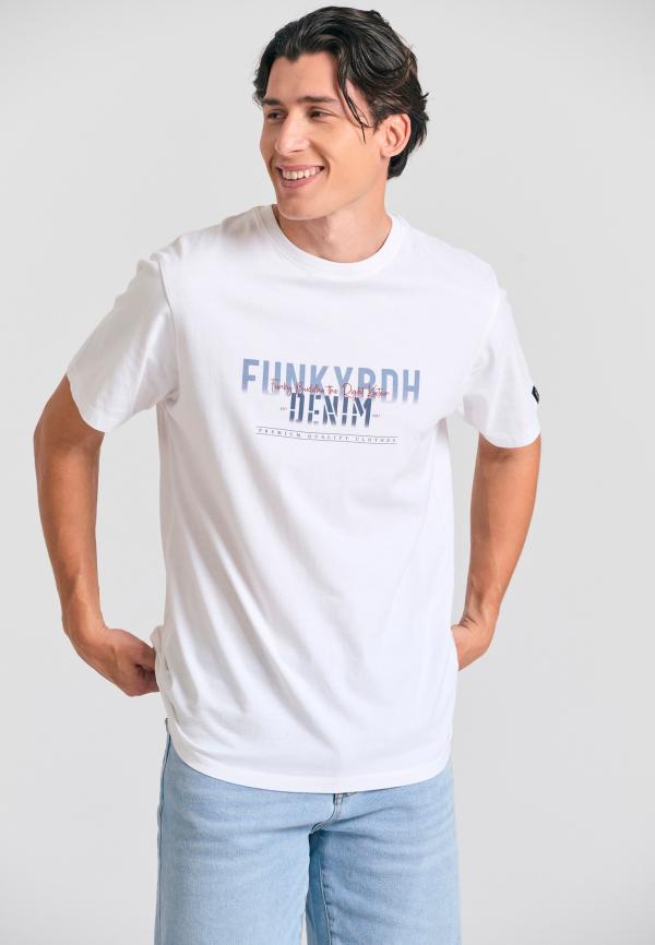 T-shirt με faded τύπωμα στο στήθος