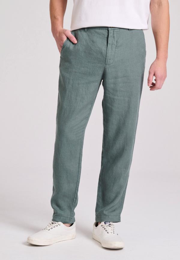 Linen blend casual chino παντελόνι