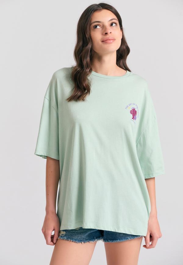 Loose fit t-shirt με photographic τύπωμα στην πλάτη