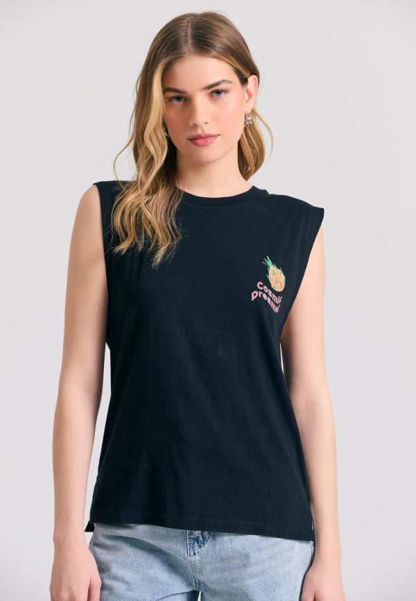 Γυναικείο t-shirt με graphic frame τύπωμα στην πλάτη