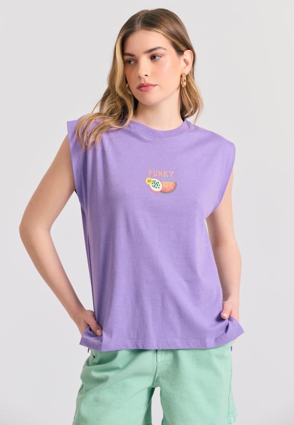 Γυναικείο t-shirt με vintage τύπωμα στην πλάτη