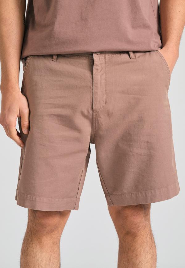 Loose fit linen blend chino βερμούδα