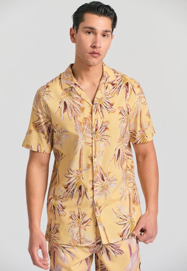 Relaxed fit πουκάμισο με tropical τύπωμα