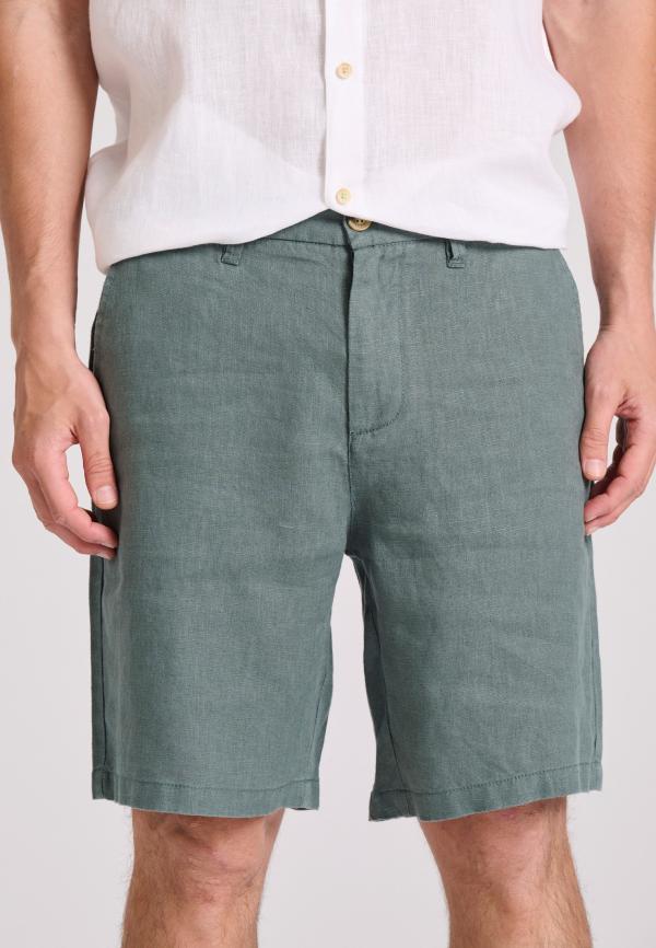 Comfort fit linen blend chino βερμούδα