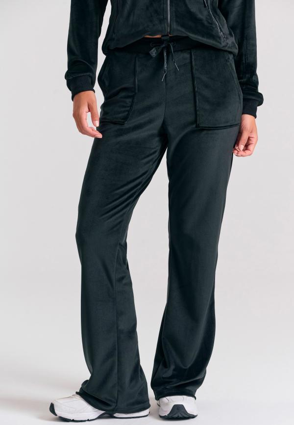 Flare fit παντελόνι φόρμας σε βελουτέ ύφασμα