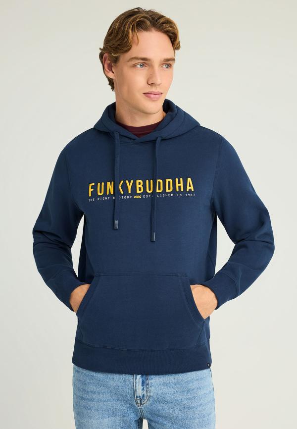 Regular fit φούτερ με κουκούλα και Funky Buddha κέντημα