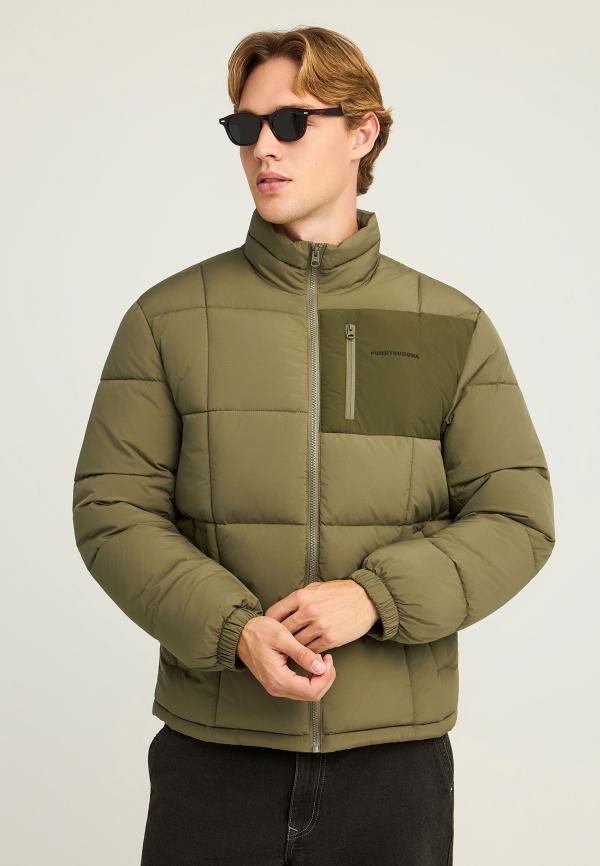 Ανδρικό μονόχρωμο puffer μπουφάν