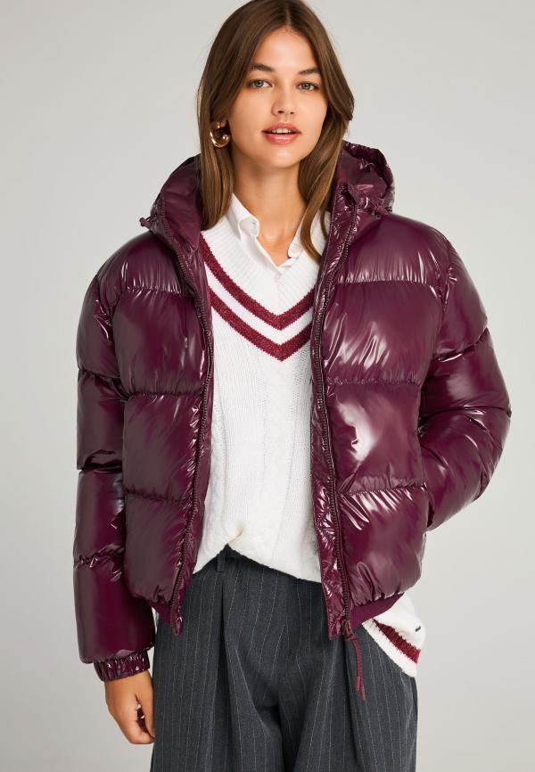 Καπιτονέ puffer μπουφάν με κουκούλα