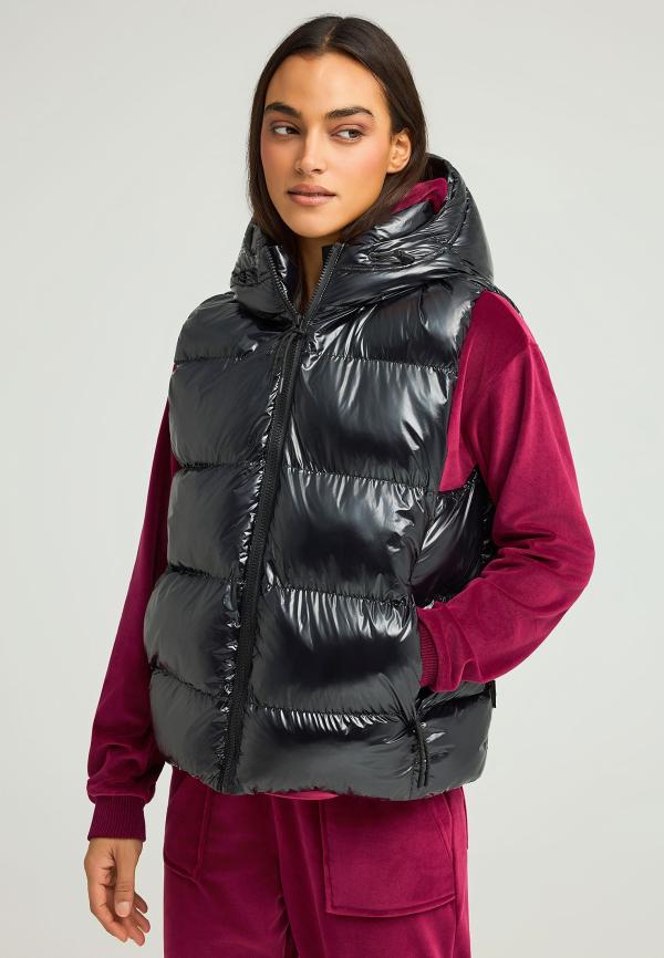Puffer αμάνικο μονόχρωμο μπουφάν